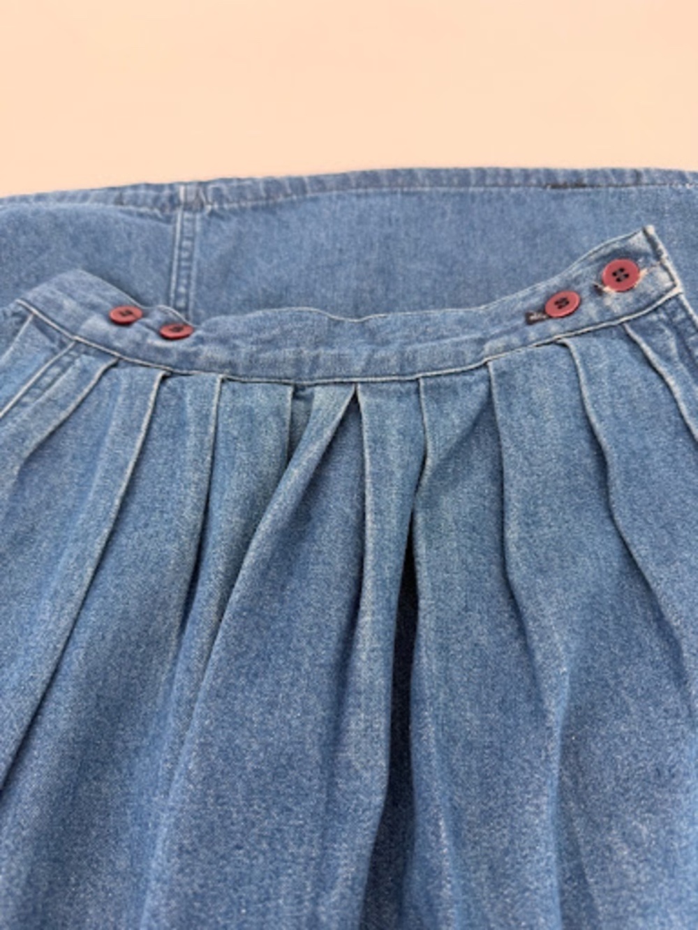 Vintage Calvin Klein Sport Pleated Denim Midi Skirt Made in USA 4